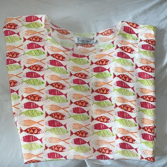 Tybee Island Women’s Tropical Colors Fish Print Norah Swim Cover size XL - Picture 4 of 9